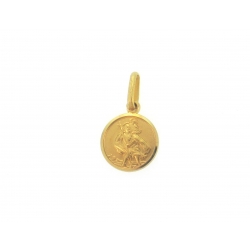 14Kt Yellow Gold Small Round Saint Christopher Pendant (1.20gr)